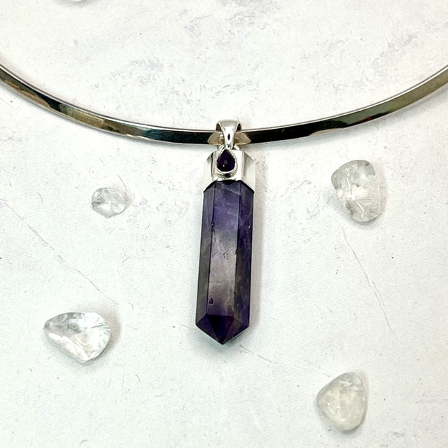 Product Image of Amethyst Point Sterling Silver Pendant #1