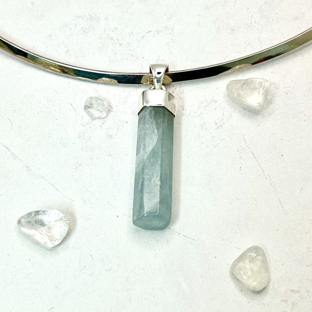 Product Image of Aquamarine Point Sterling Silver Pendant #1