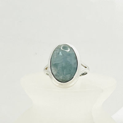 Aquamarine Oval Sterling Silver Ring