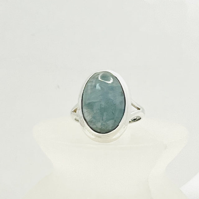 Product Image of Aquamarine Oval Sterling Silver Ring #1
