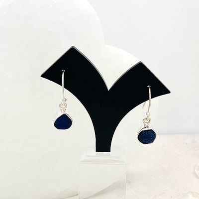 Azurite Freeform Sterling Silver Earrings