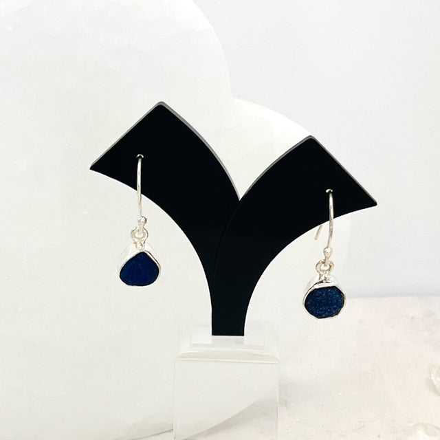 Product Image of Azurite Freeform Sterling Silver Earrings #1