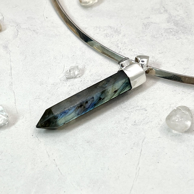 Product Image of Labradorite Point Sterling Silver Pendant #1