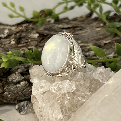 Moonstone Oval Sterling Silver Ring