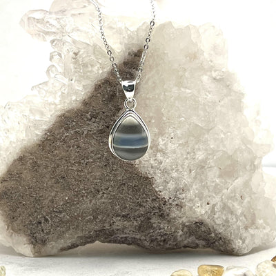 Owyhee Teardrop Sterling Silver Pendant with Chain