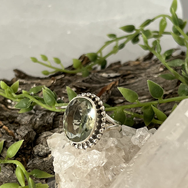 Product Image of Prasiolite Oval Sterling Silver Ring #1
