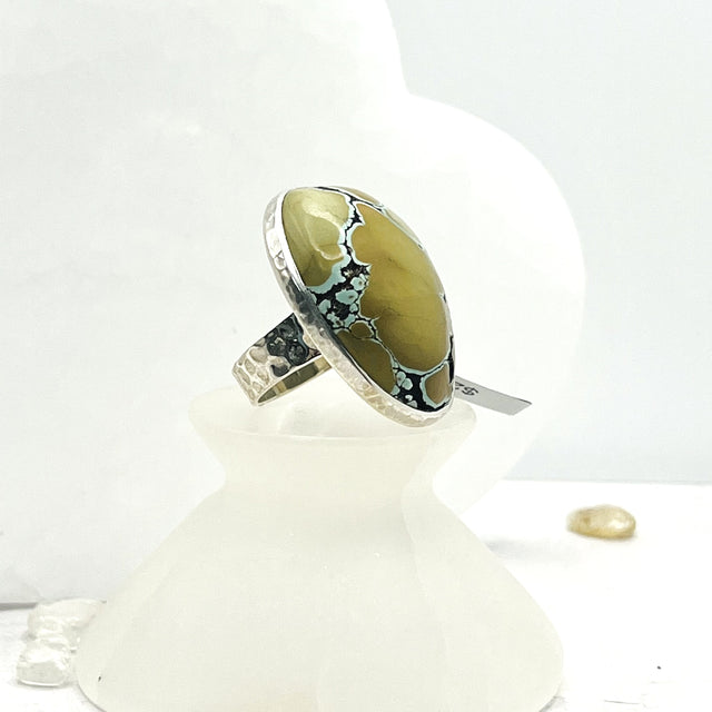 Product Image of Tib. Turquoise Round Sterling Silver Ring #1