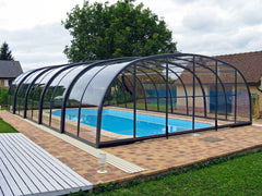 outdoor pool enclosure from afar
