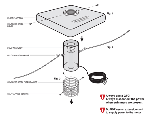 Instructions for assembling the Scott Aerator Display Fountain Aerator
