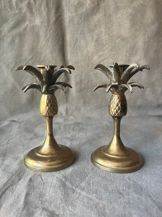 Pair of Vintage Solid Brass Ornate Pillar Candle Holders – Shop Rosemary's  Baby
