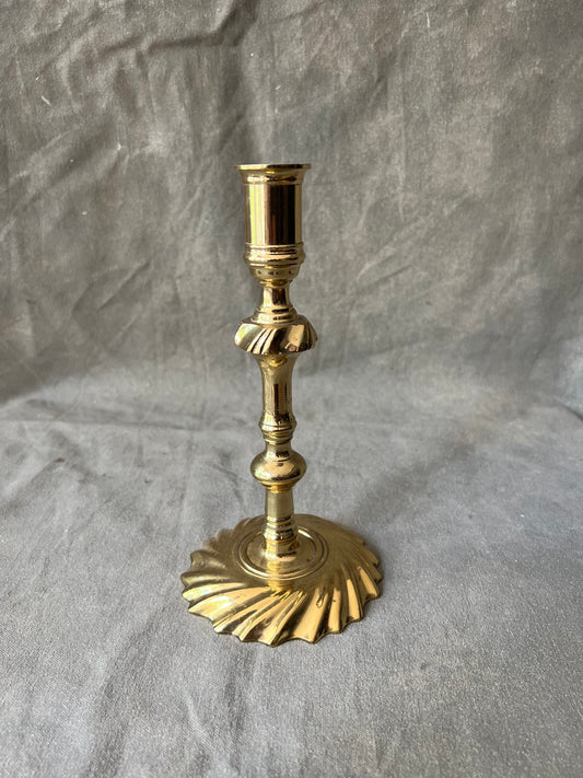 Vintage Brass Chamberstick Candle Holder With Finger Loop