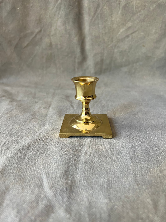 Brass single candle holder