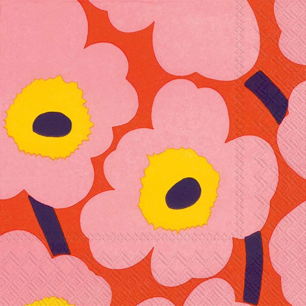 Marimekko Lunch Napkin - Unikko Rose Orange – Gift and Ware