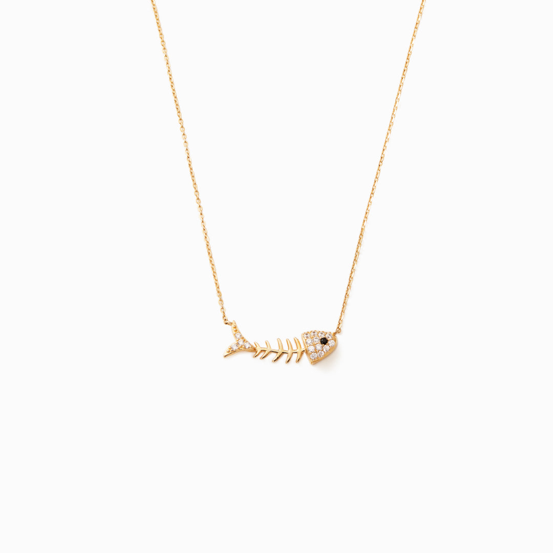 Fishing Partners For Life Fishbone Necklace - StoryJewelry product image