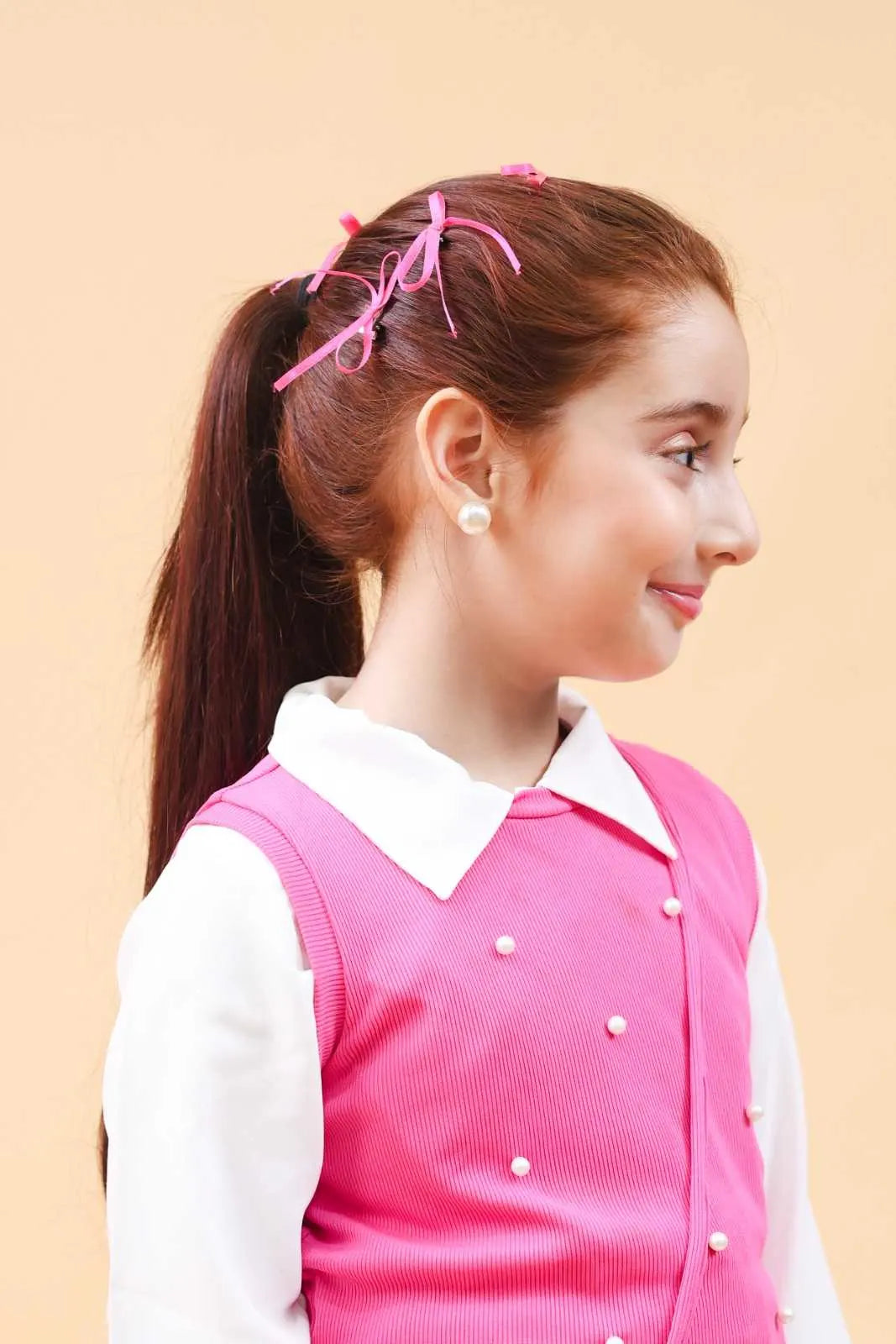 Girls Long Sleeves Drop Waist Dress With Sweater Vest Casual Dresses
