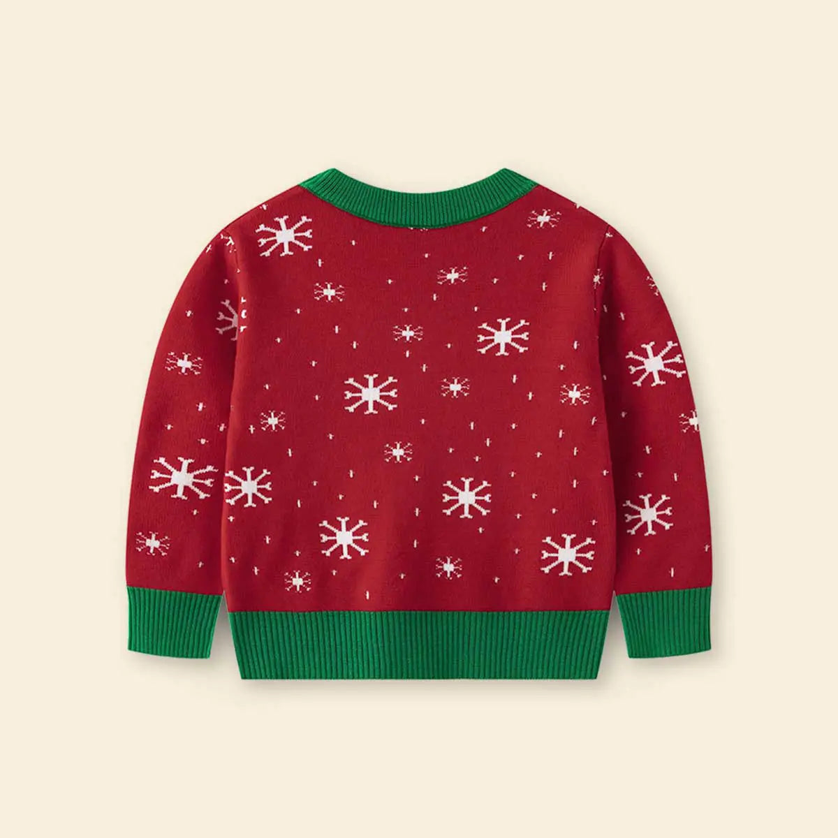 Boys Red Sweater With Self-Design Christmas Themed Patterns Sweaters & Cardigans
