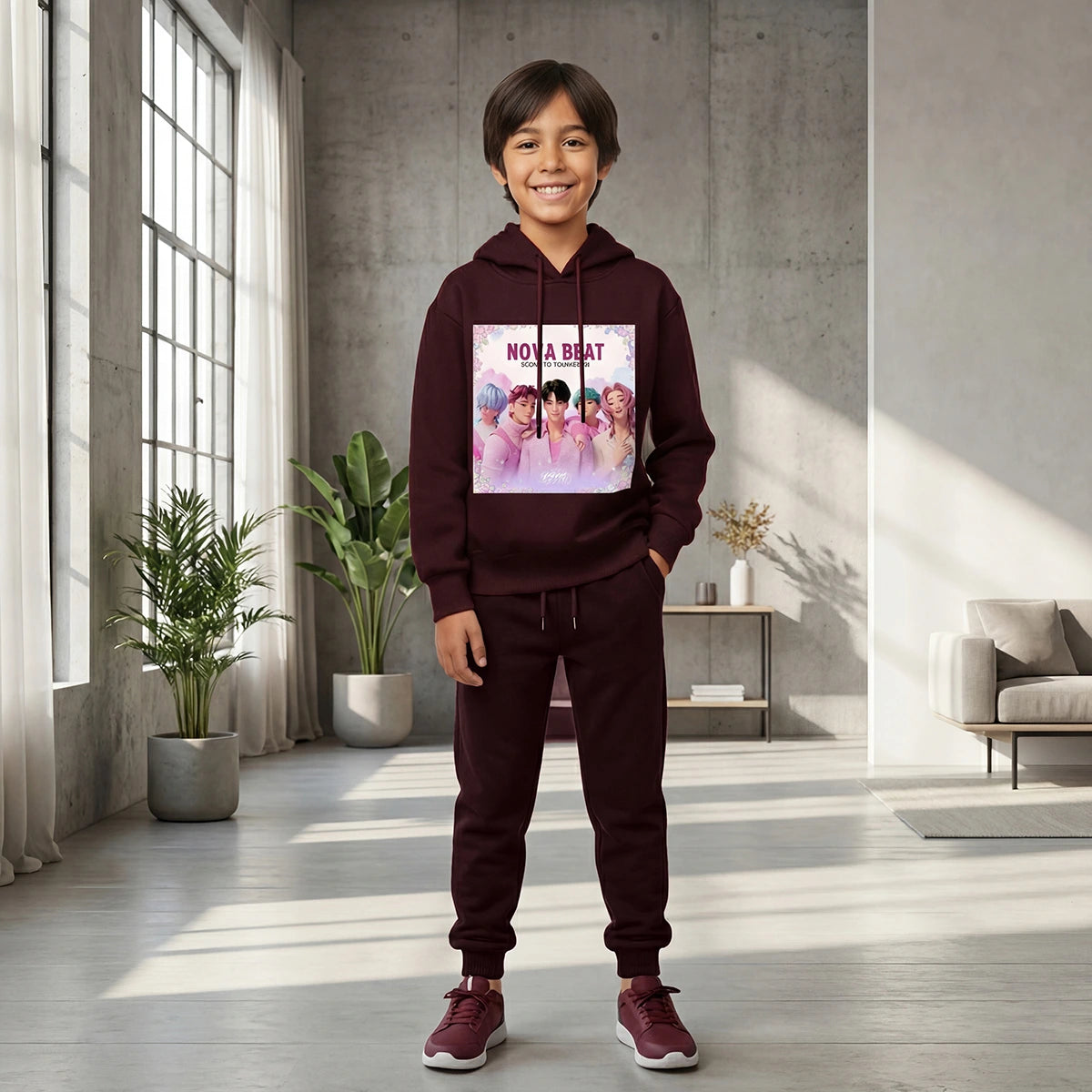 Boys' hooded sweatshirt and joggers set by Includ