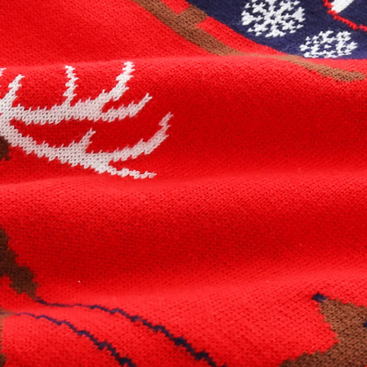 Boys Red Self-Design Christmas Themed Knitted Sweater Sweaters & Cardigans