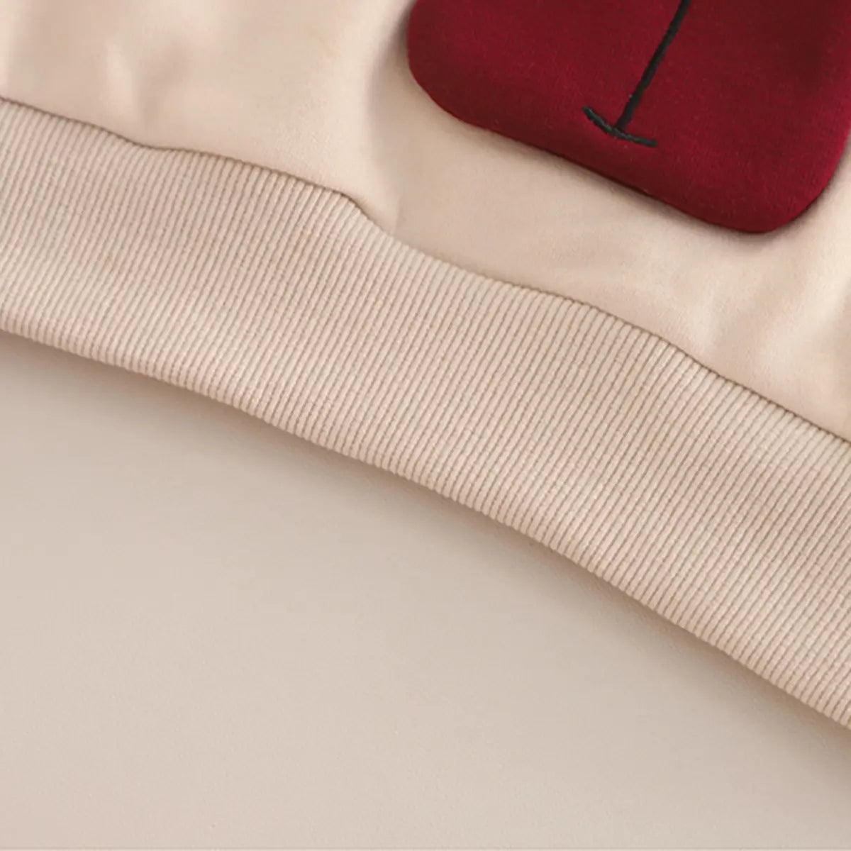 Girls Red Embroidered Regular Sweatshirt With Pants Sets 2 pc. Sets