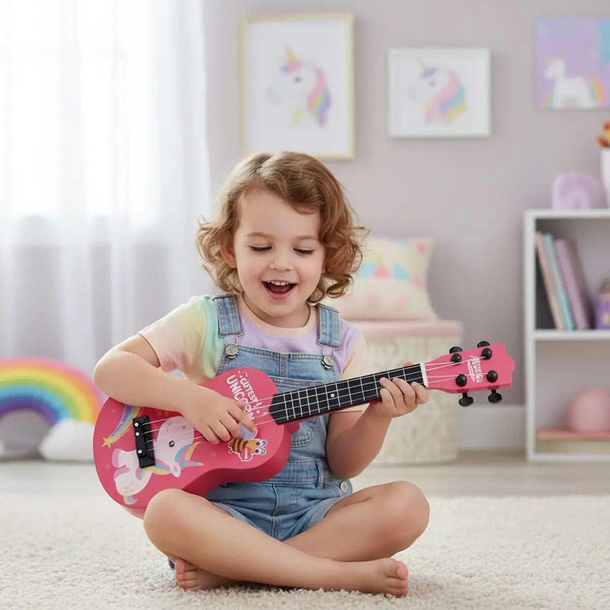 Trending Kids Musical Toy Guitar by Includ Trending Accessories Pink Onesize