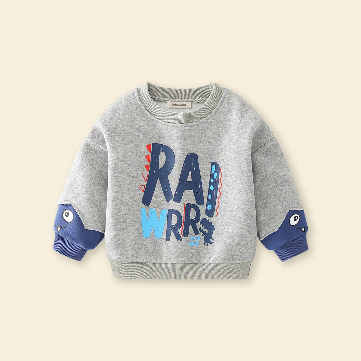 Boys Grey Typographic Printed Sweatshirt Sweatshirts & Hoodies