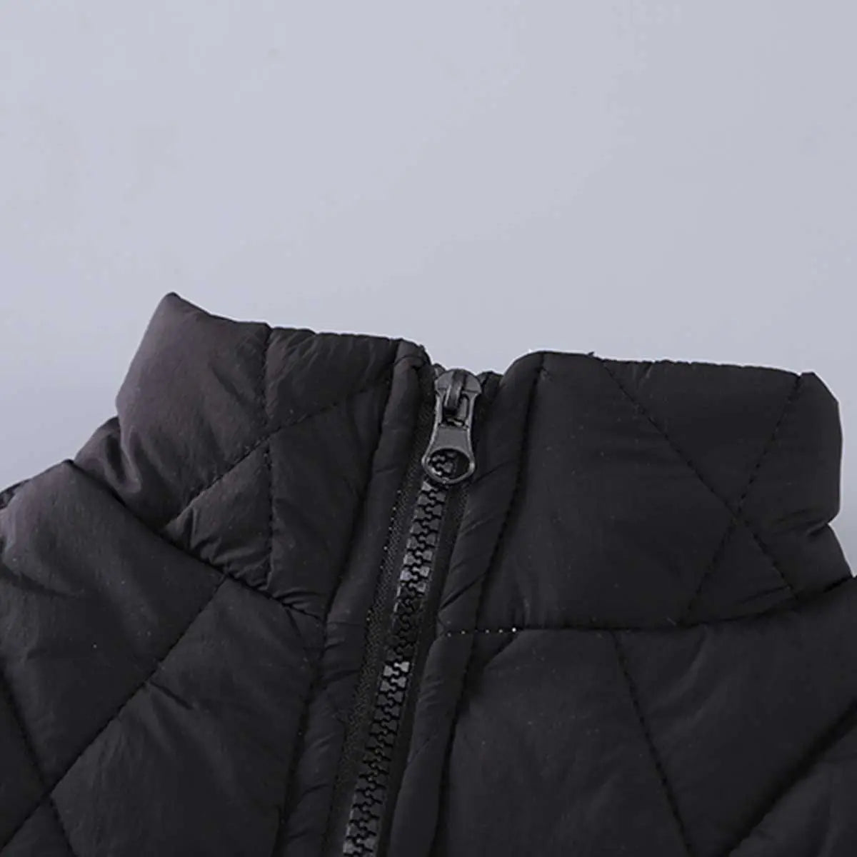 Boys Blue Abstract Printed Quilted Puffer Vest With Jacket & Jogger Sets Sets