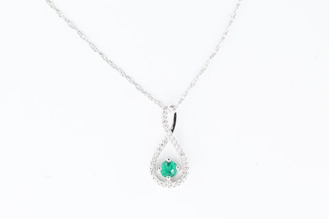 White Gold Bypass Pendant with Emerald and Diamonds – Wattsson ...