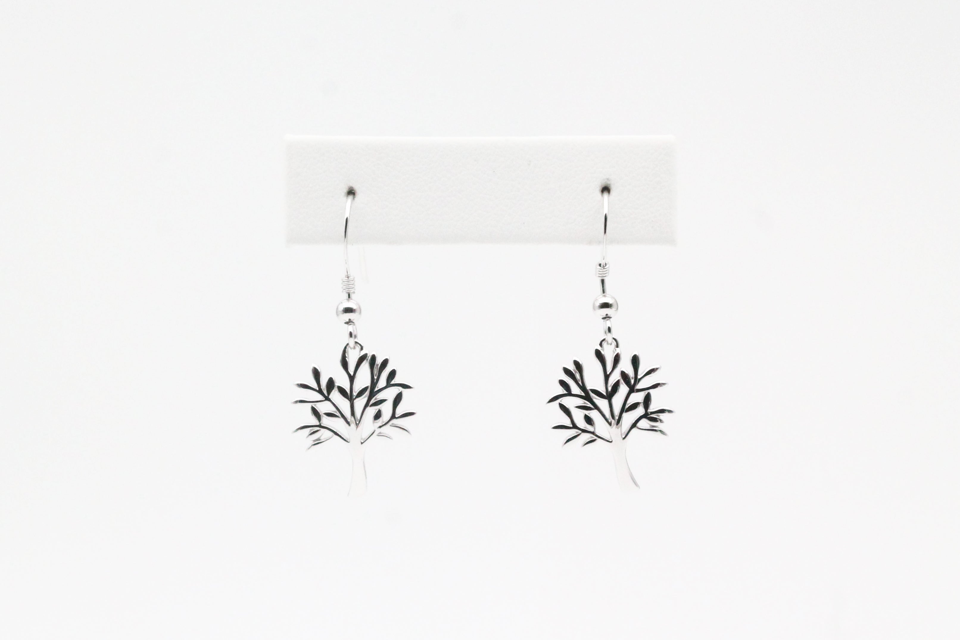 Sterling Silver Tree Dangle Earrings