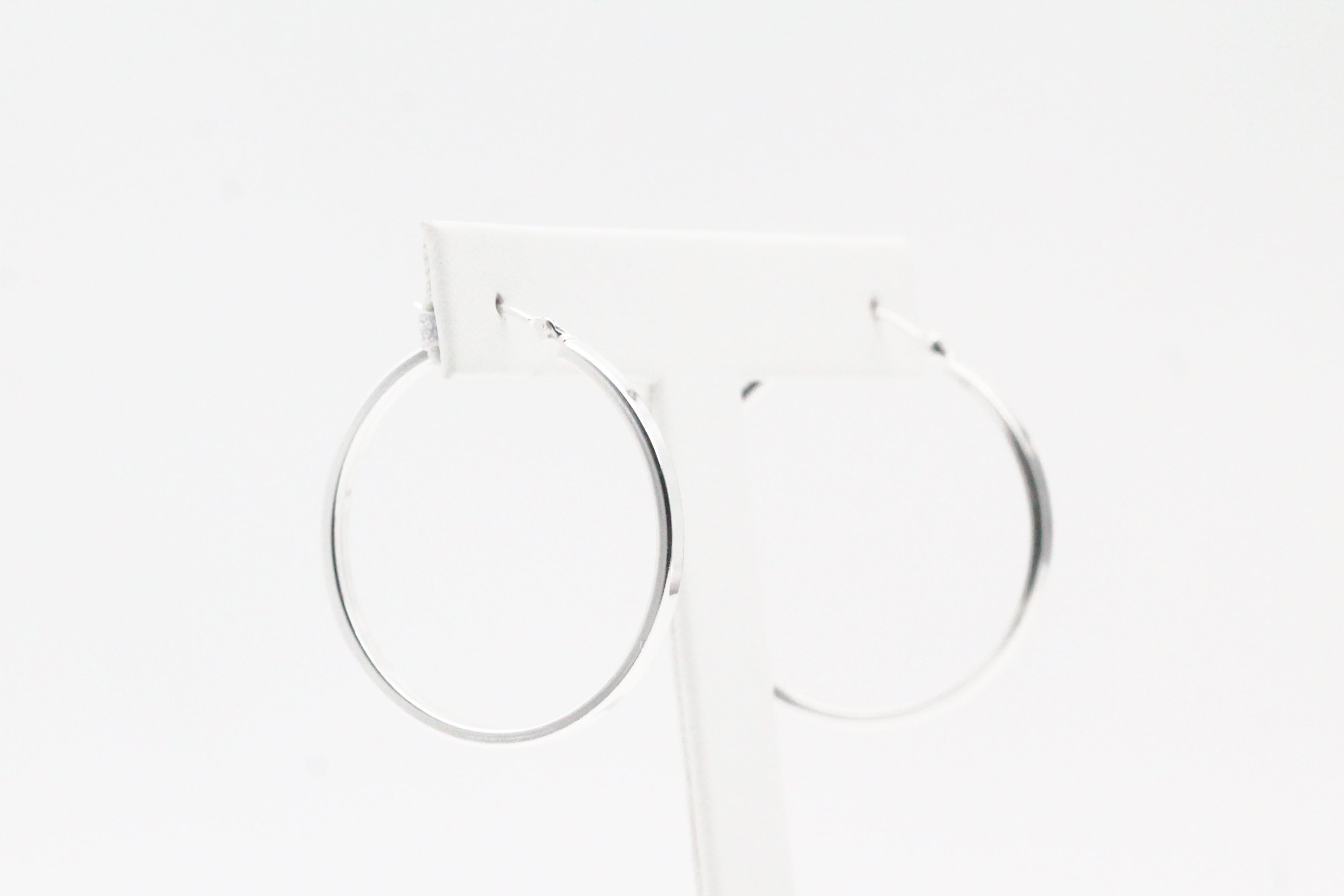 Sterling Silver Square Tube Hoop Earrings