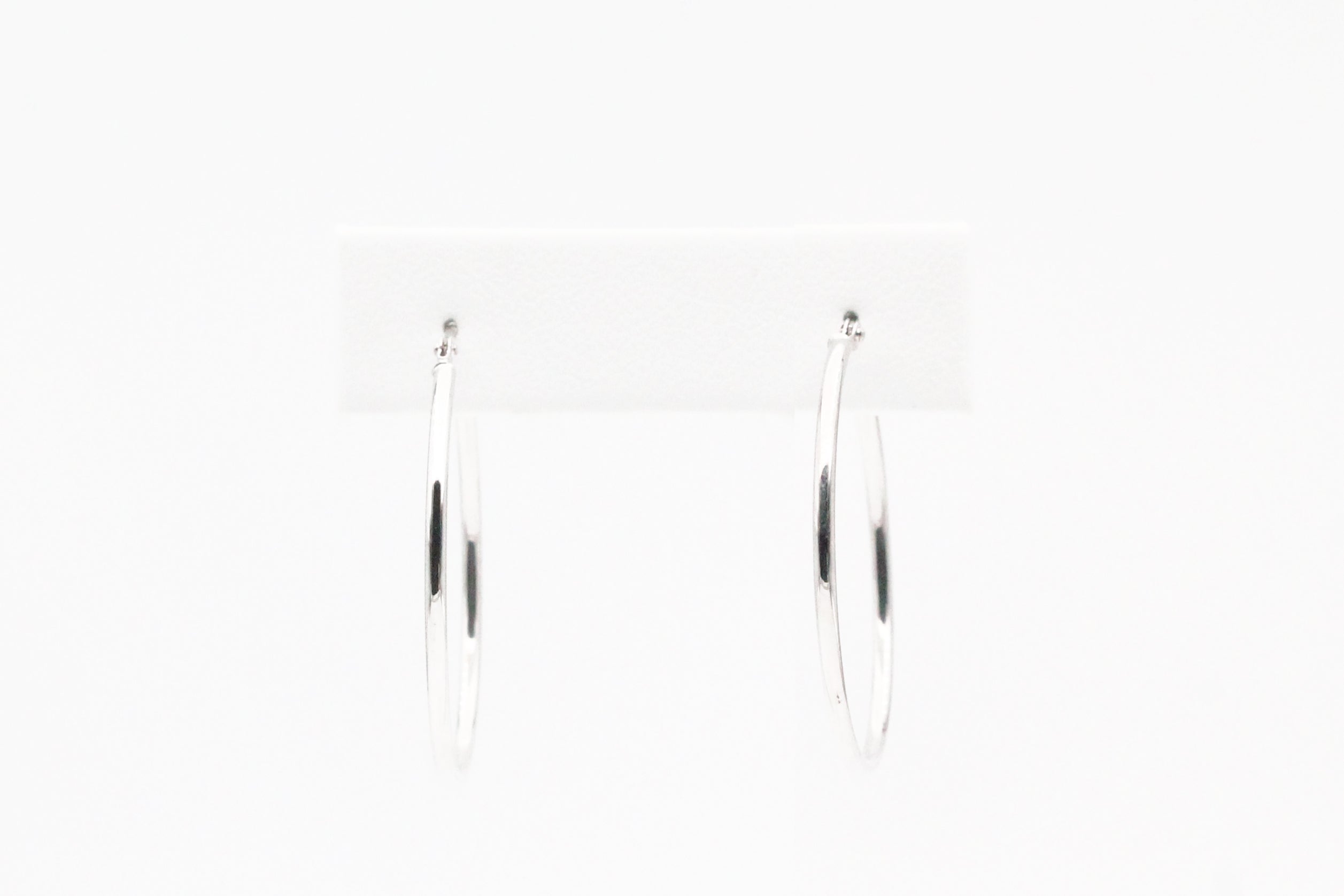 White Gold Classic Hoop Earrings