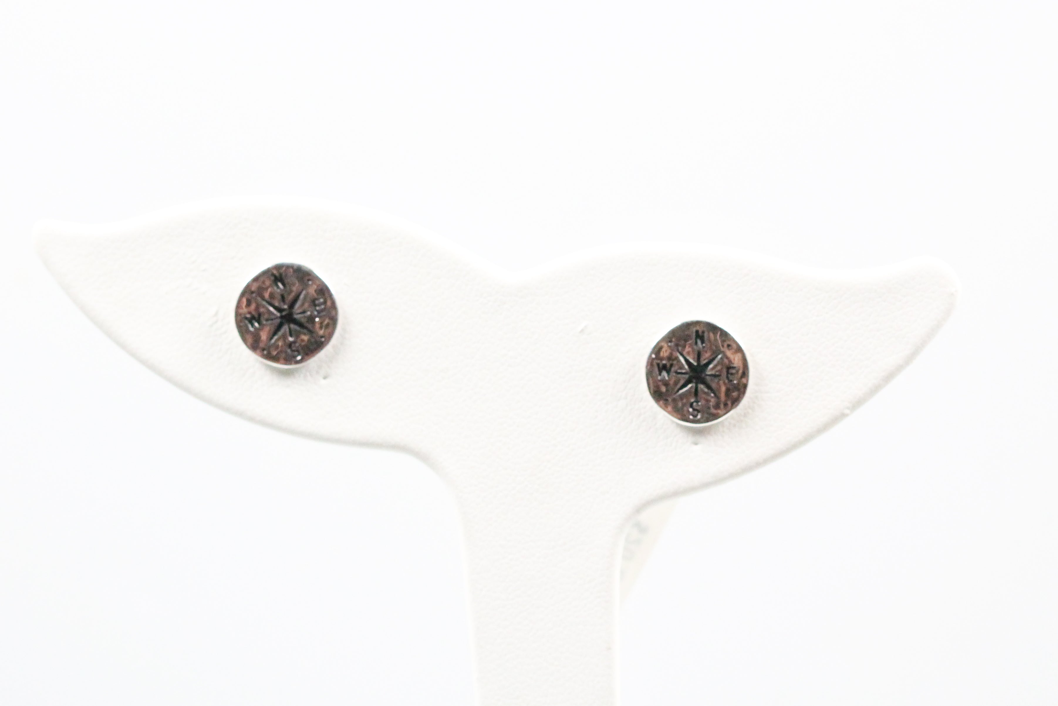 Sterling Silver Compass Disc Earrings