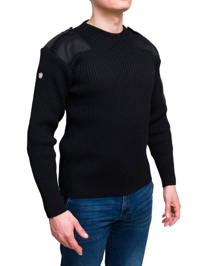 a black commando sweater