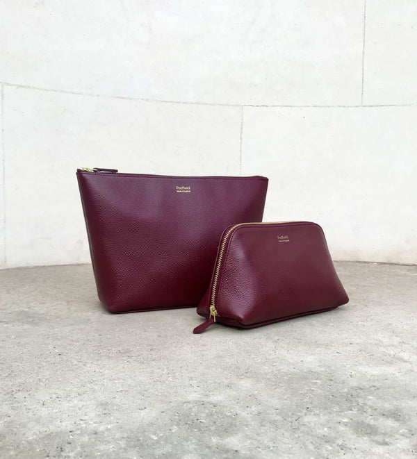 Leather Jewellery Box/ Toiletry Bag Burgundy – Adamsbro Europe