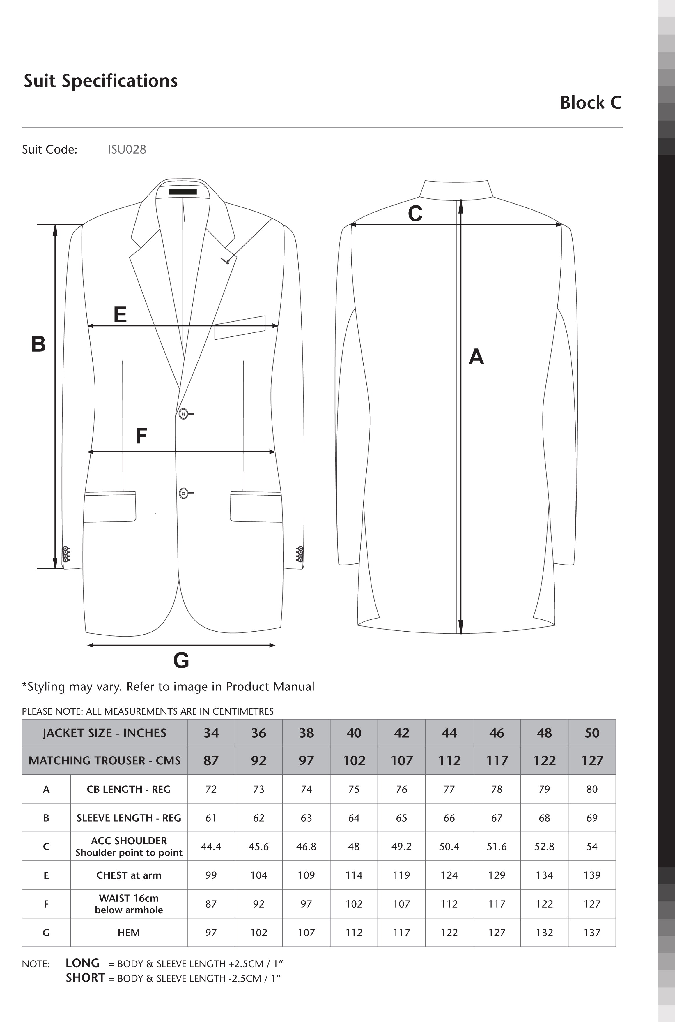 Sizing Chart – Ferrari Formalwear