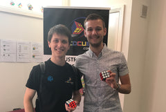 Feliks Zemdegs and Mats Valk at speedcube.com.au in Dec 2016