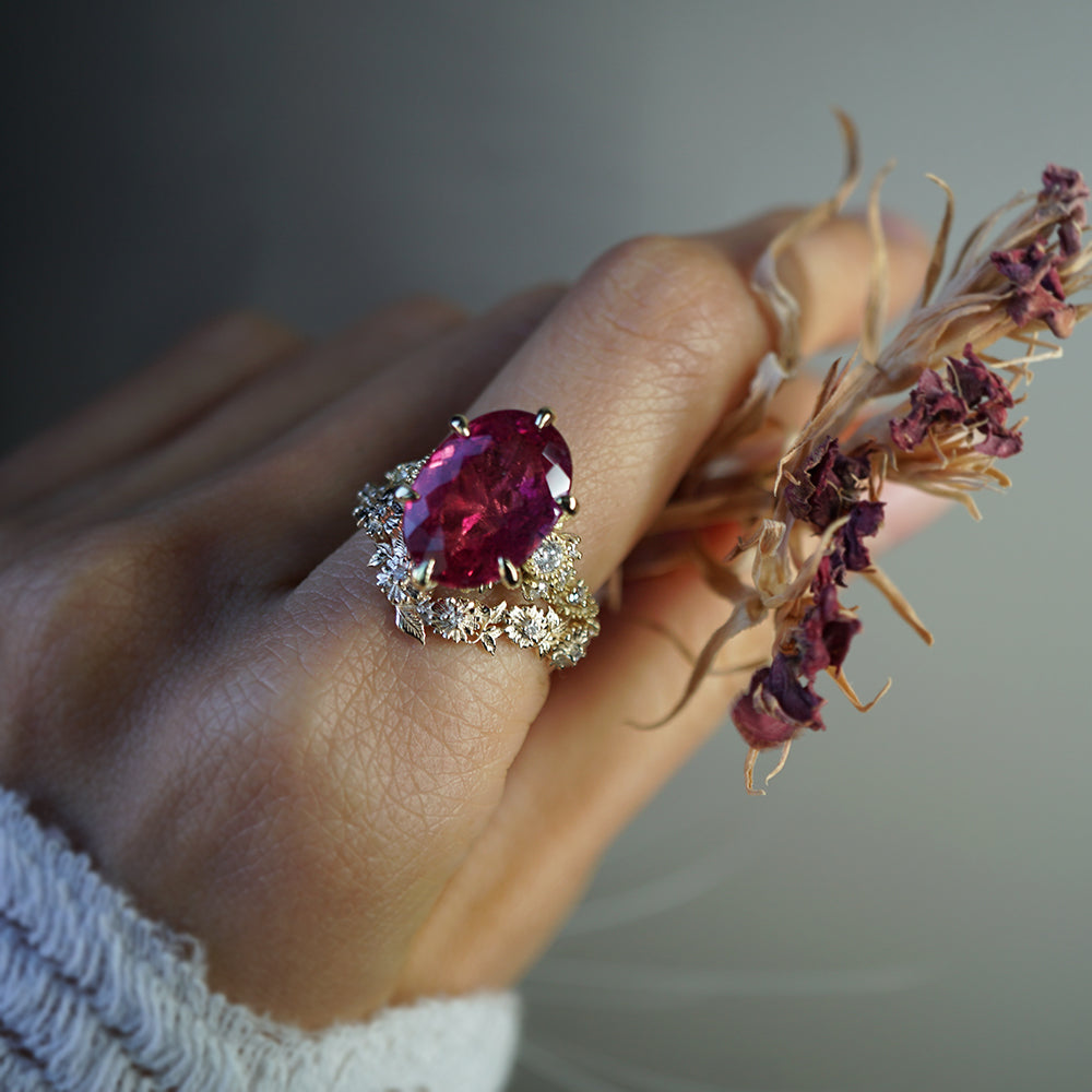 rubelite diamond ring