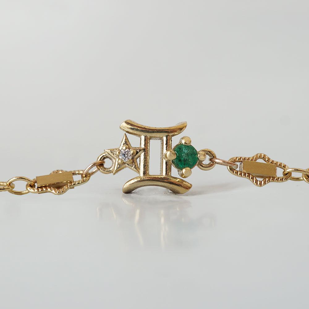 Taurus + Emerald Birthstone Necklace - Golden Gazelle