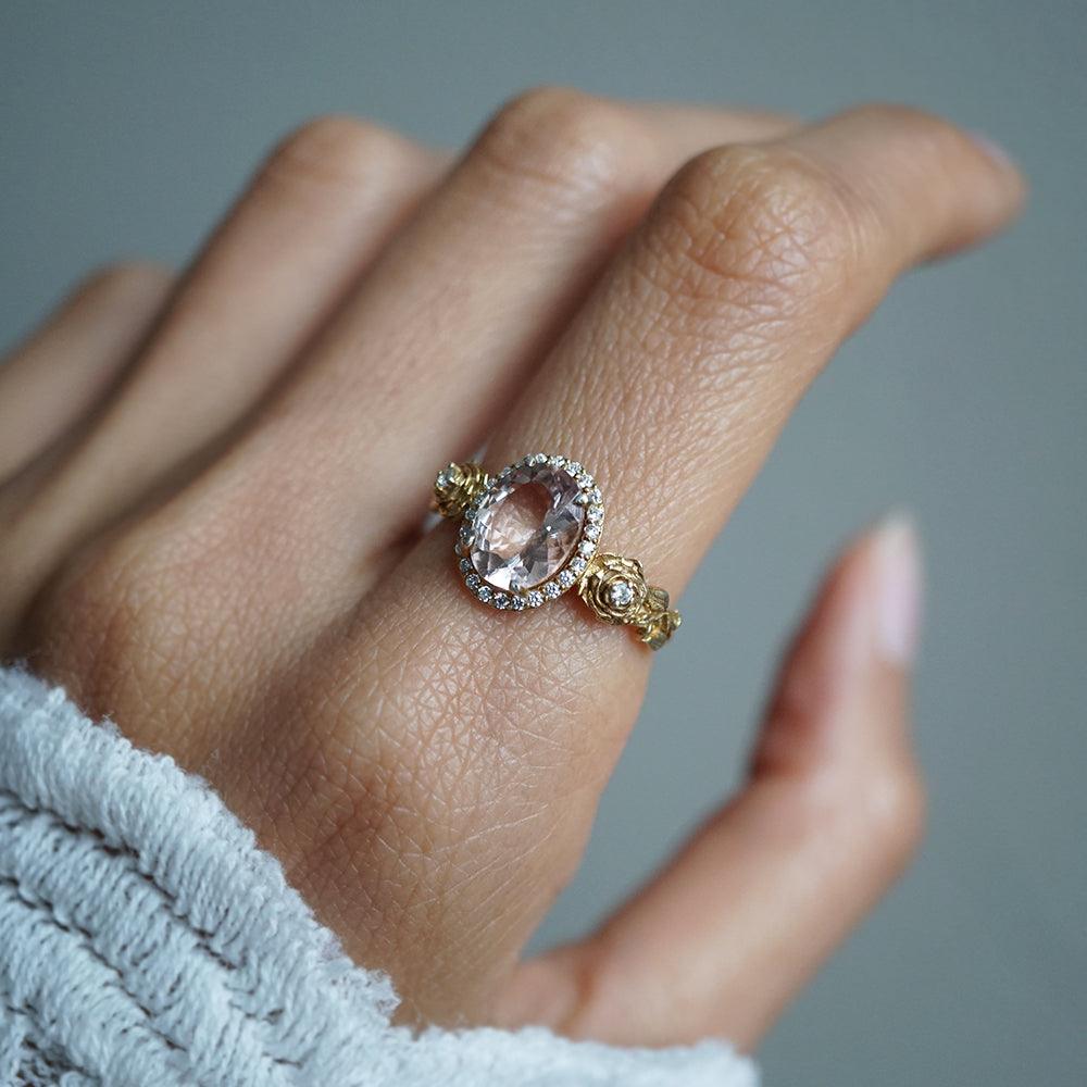 Marquis Shaped Morganite and Diamond Ring, Platinum and 18K Yellow Gold –  Fortunoff Fine Jewelry