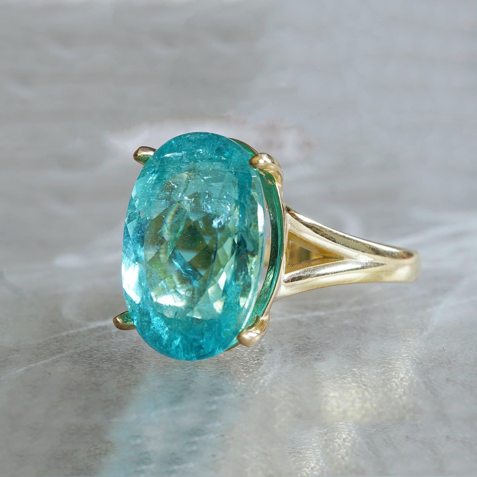 One Of A Kind: Oval Tourmaline Paraiba Ring, 8.92ct