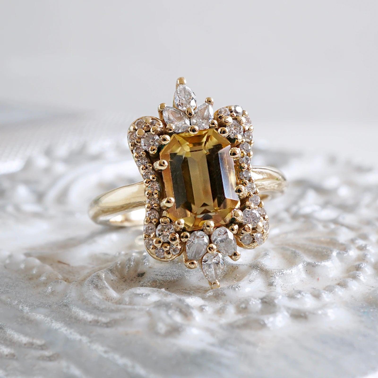 Eleanor Citrine Diamond Ring