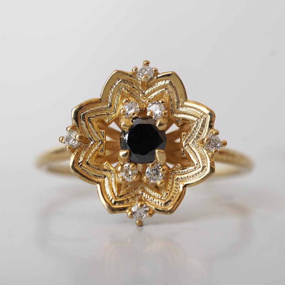 Star Ring, Ruby Ring, Gothic Jewelry Design#D121