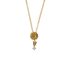 14K October Marigold Birth Flower Necklace