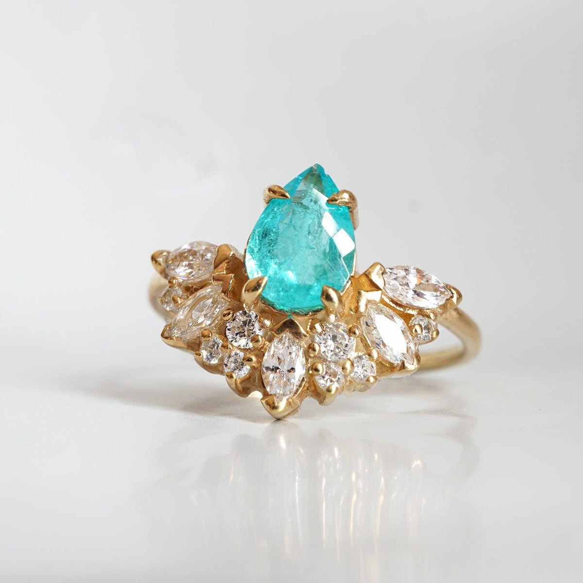 One Of A Kind: Brazilian Paraiba Tourmaline Parisian Diamond Ring