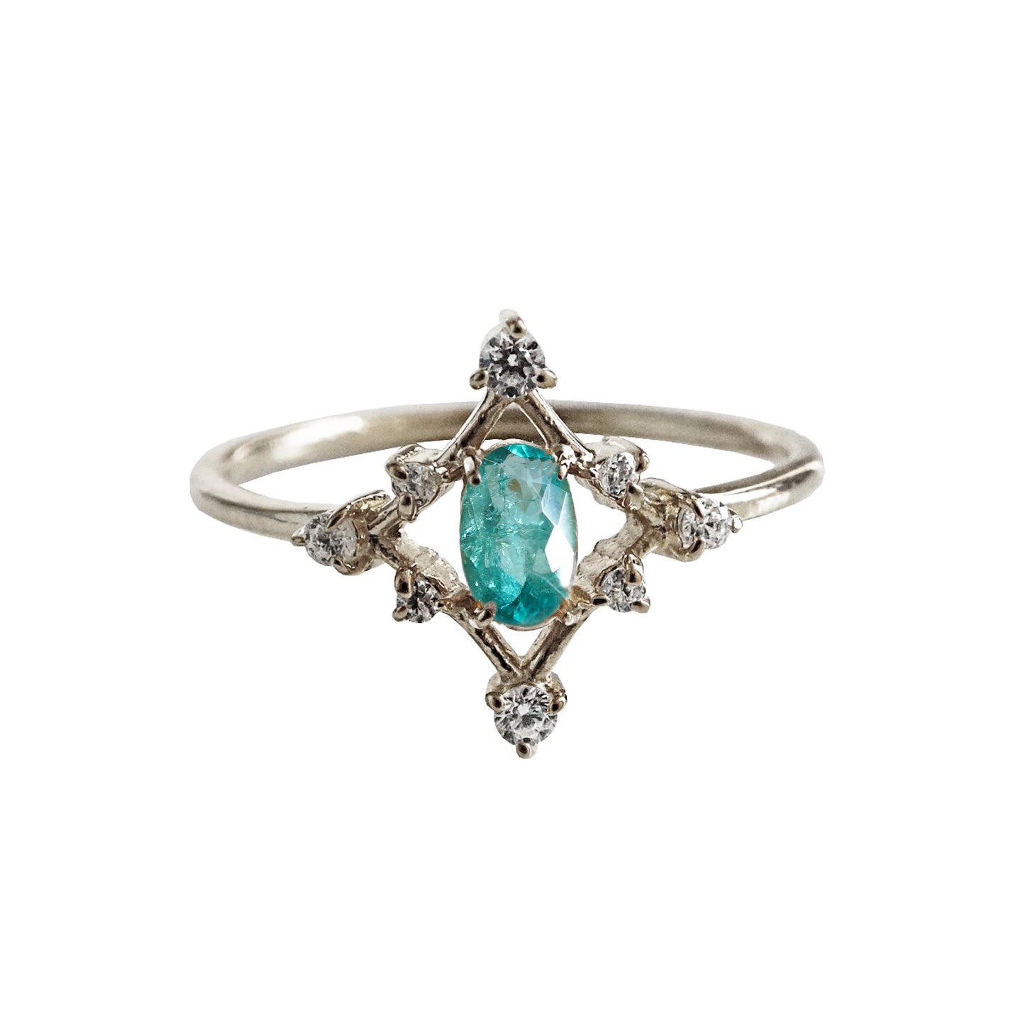 One Of A Kind: Paraiba Tourmaline Starlight Diamond Ring