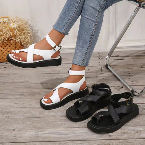 Genuine Leather Comfy Summer Sandals for Bunions - Toe Correction Sandals