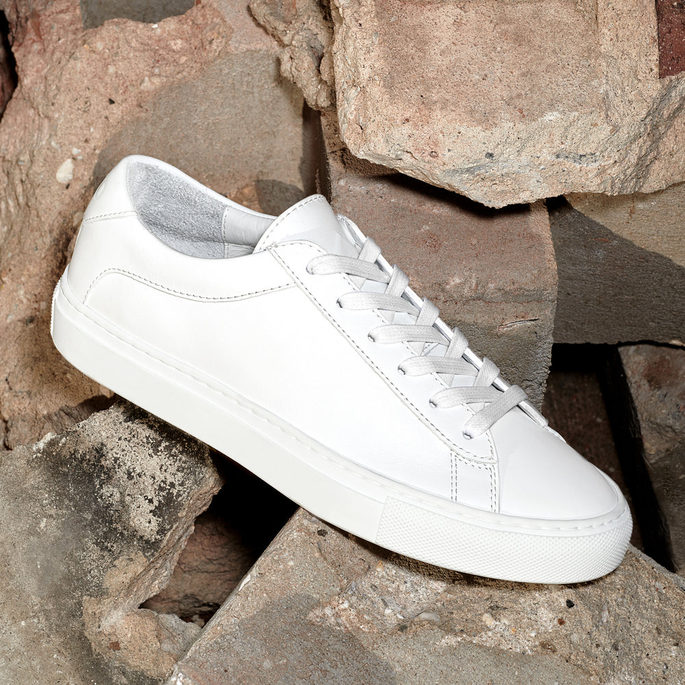 Capri Triple White | Low Top White Leather Sneaker | KOIO