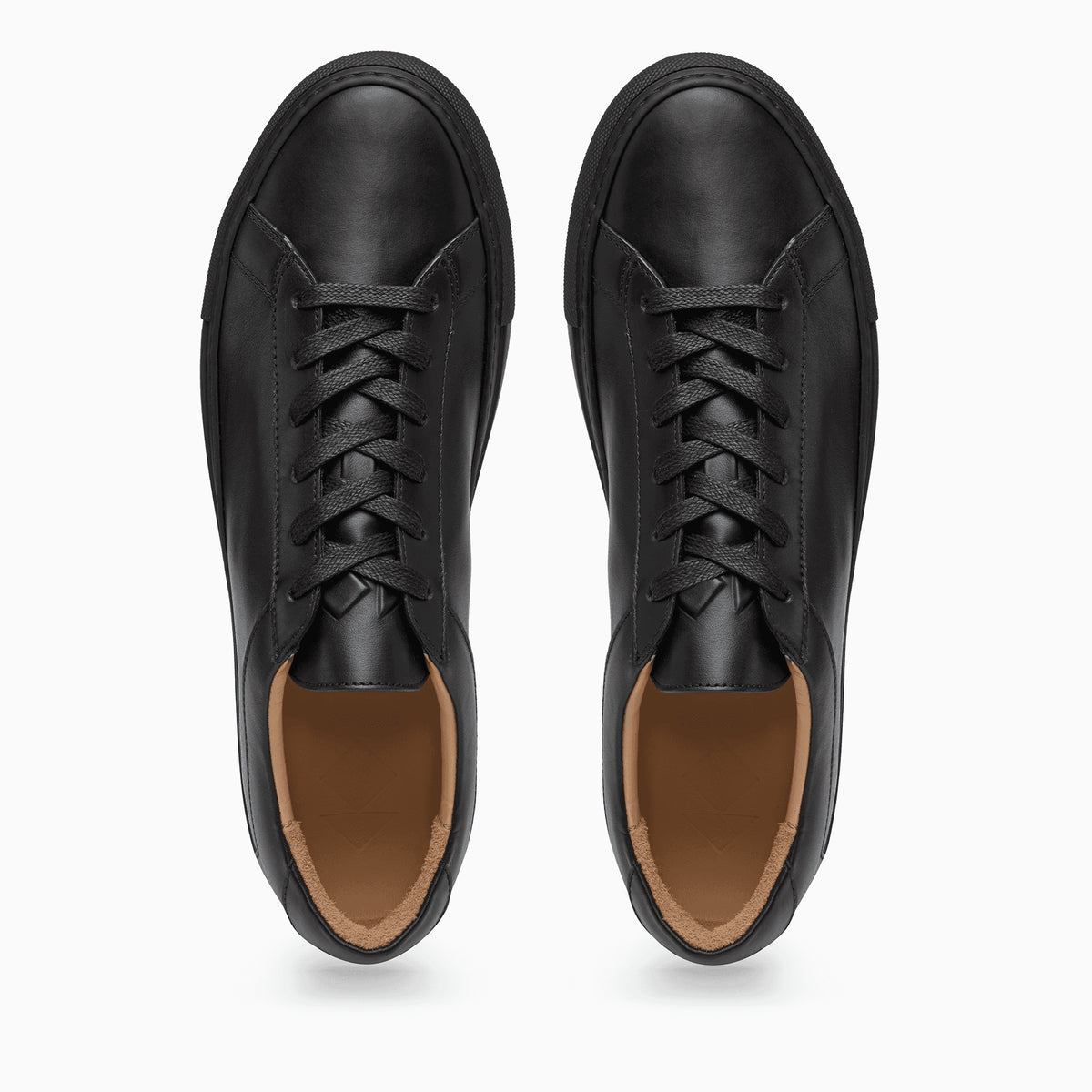 Sleek Black Leather Sneakers | Men's 