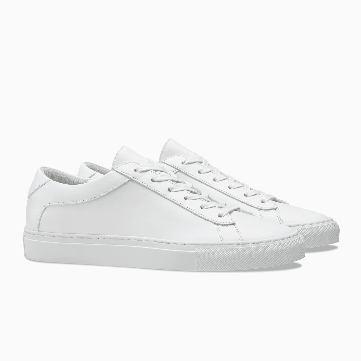 white low top leather sneakers