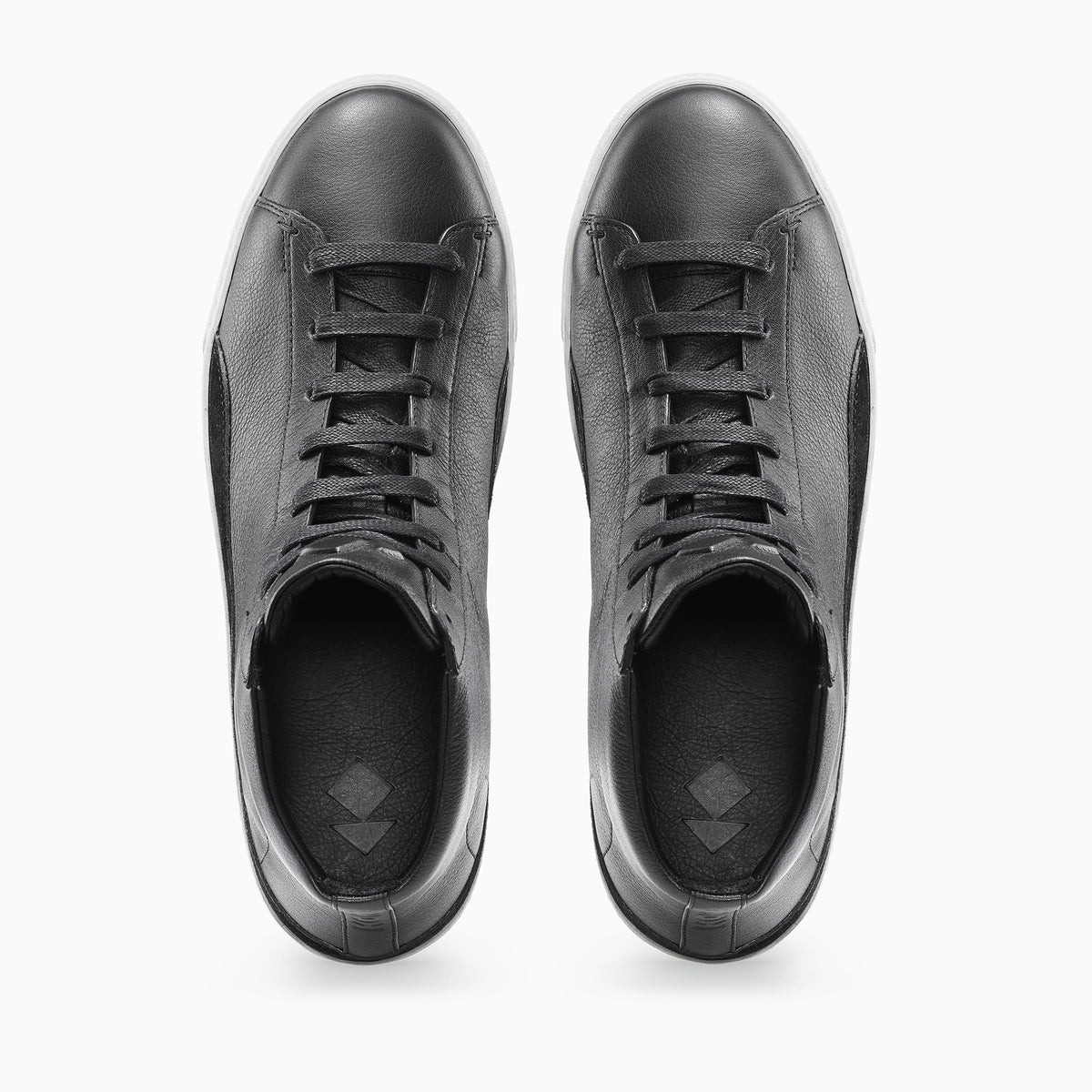 Women's High-Top Leather Sneaker in Black | Verse Black | KOIO