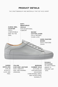 Men's Low Top Leather Sneaker in Grey 